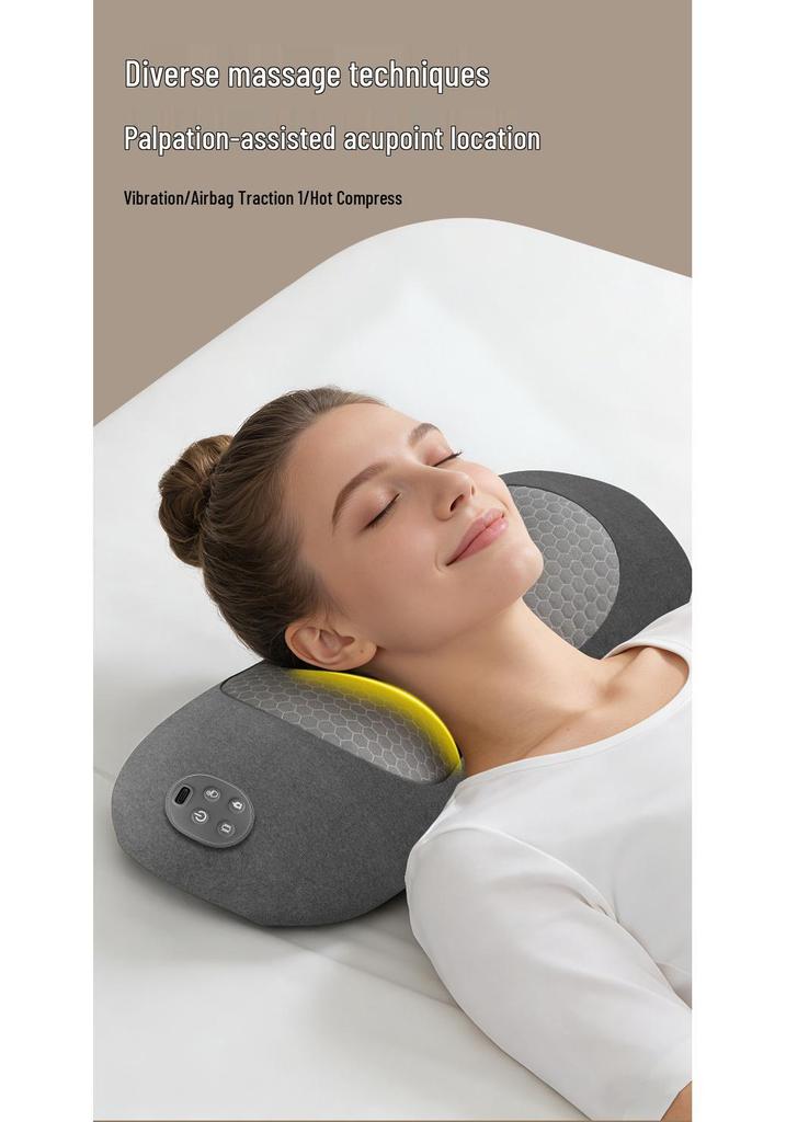 Elektrisch beheiztes Nacken- und Lendenwirbel-Massagekissen mit Vibration und Airbag für Ganzkörperentspannung