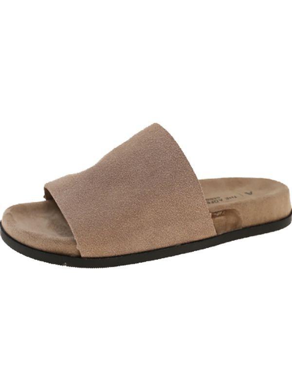 Retro One-word Slippers for Women's Outer Wear 2025 New Summer Thick-soled Heightening Casual Versatile Lazy Beach Cool Slippers