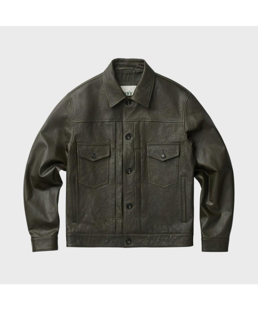 Henry Cottons Vegetable Leather Trucker Jacket Ahudm26301Khx