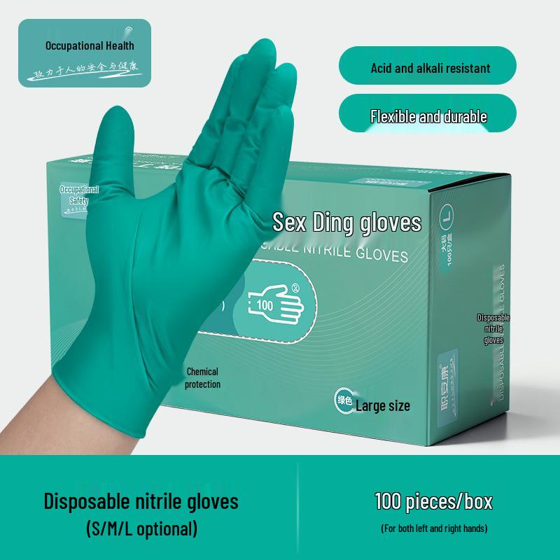 Langlebige Nitril-Sicherheitshandschuhe: Chemikalien-, Öl-, Säure-, Laugebeständig, Lebensmittelgeeignet, Wasserdicht für den industriellen und privaten Gebrauch.