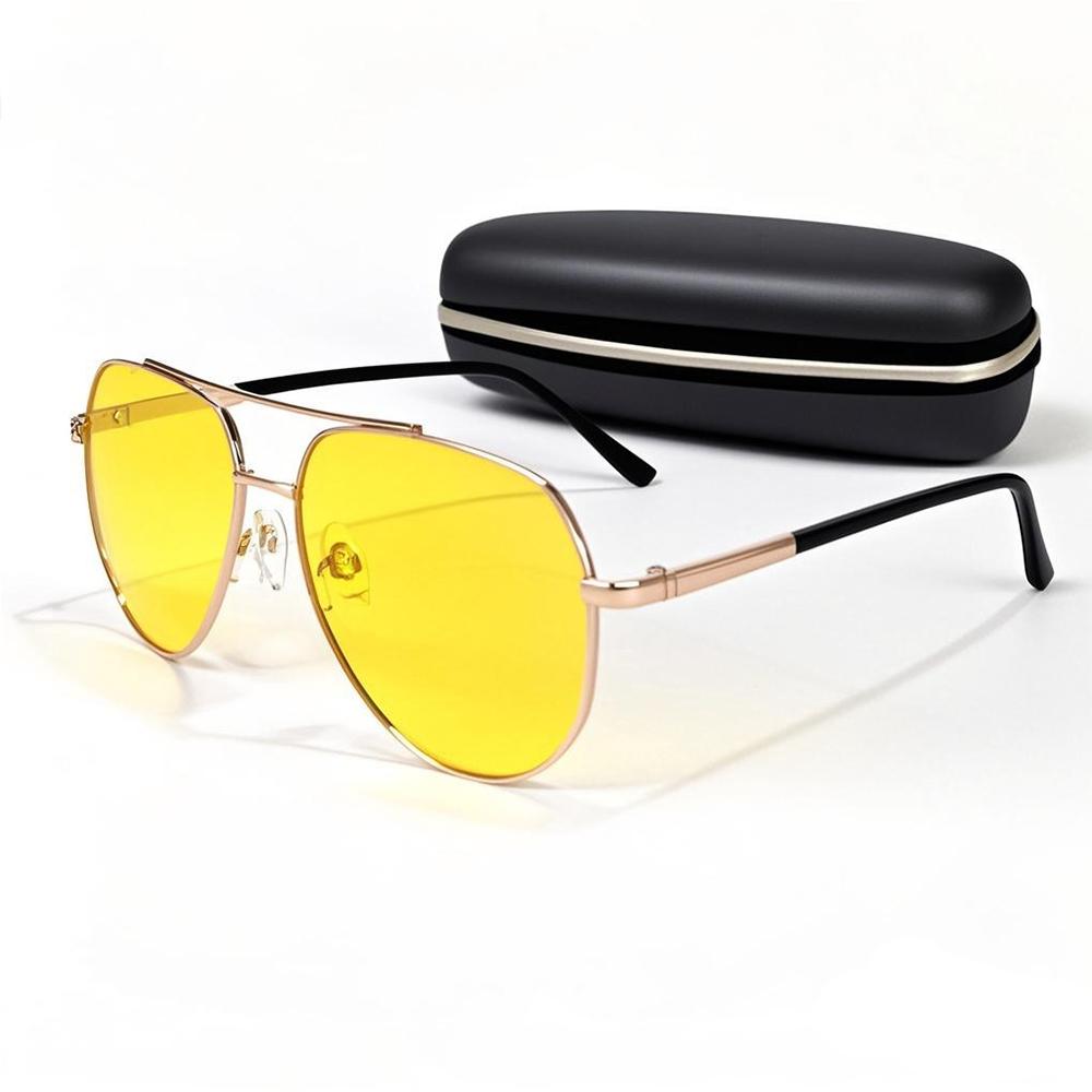 Lunettes de soleil polarisées d'aviation pour hommes femmes Mode Vintage Rétro Vision nocturne Conduite Pêche Verre jaune Lunettes de soleil homme 2026