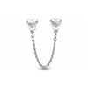 Disney Mickey Mouse Heart-Shaped Comfort Safety Chain Sterling Silver Jewelry Accessories Unisex Couple Style 791704CZ-05