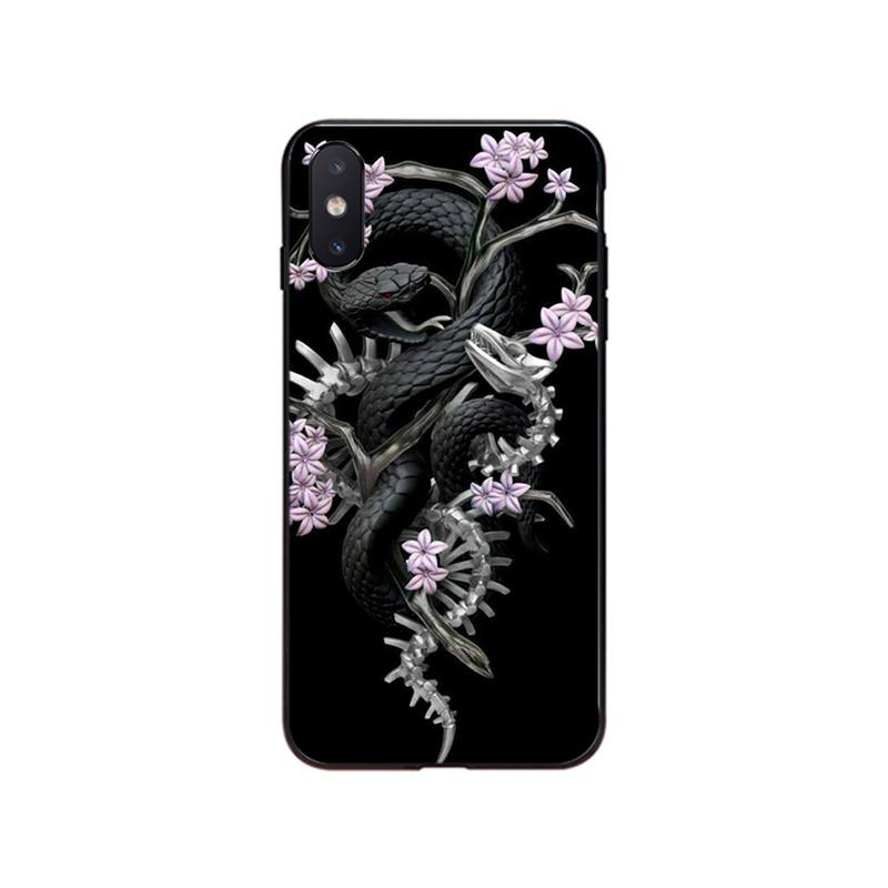 Animal The Snake Flower Phone Case for Iphone 13 12 11 Pro Max 13 12mini XS MAX X XR SE2 8 7 Plus Case