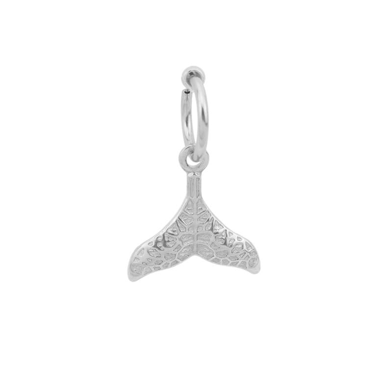

[AREUM] whale tail accessories earrings/earrings ring hoop sea summer hawaiian jewelry whale silver color for one ear popular accessories unisex (ear
