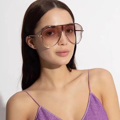 Oversize Retro Pilot Damskie Okulary Przeciwsłoneczne Modne Metalowe Dekoracje Wysokiej Jakości Męskie Punkowe Okulary UV400