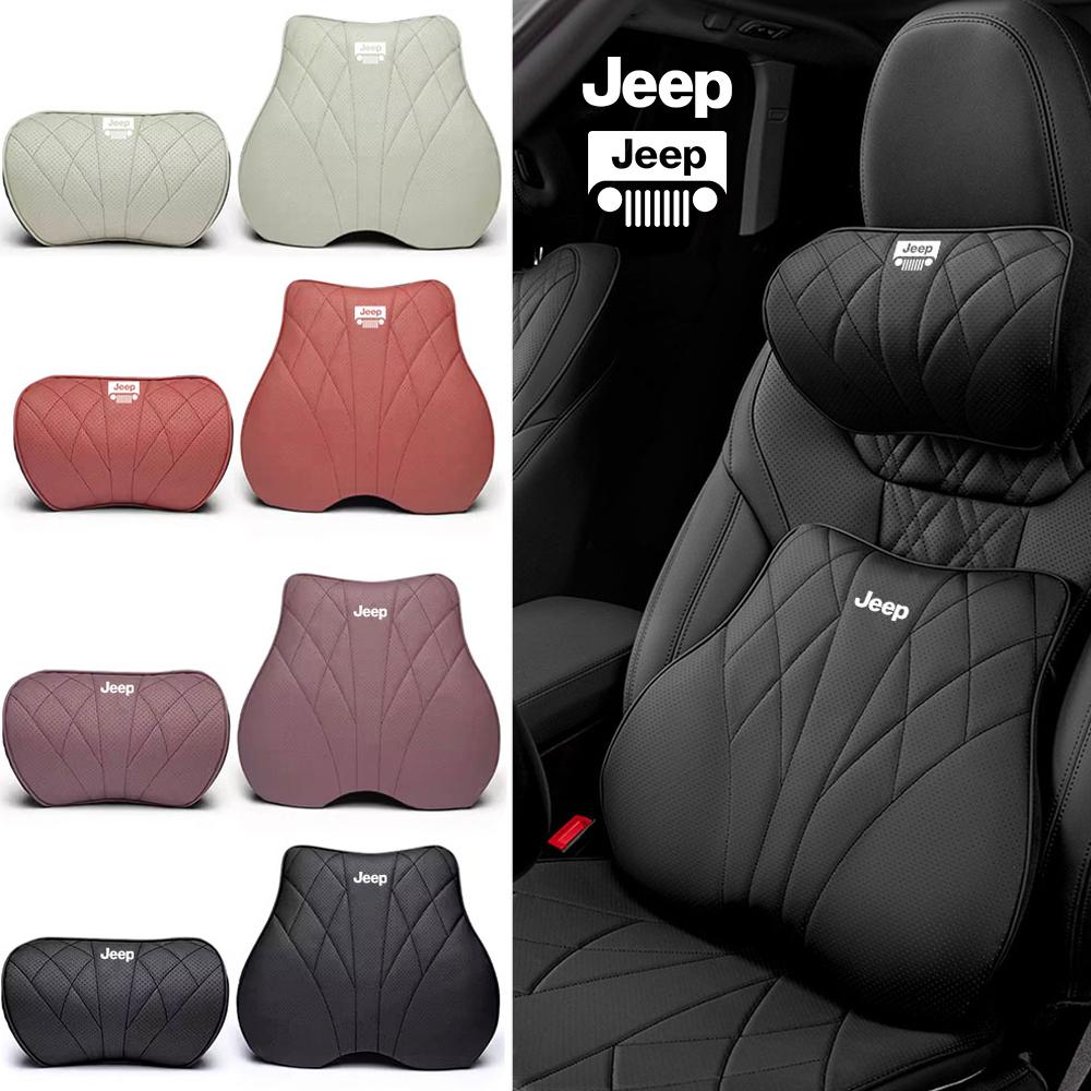 CQAHOI1 New Car Headrest Lumbar Pillow Memory Foam Auto Neck Waist Support Backrests For Jeep JPB Compass Grand Patriot Liberty Renegade