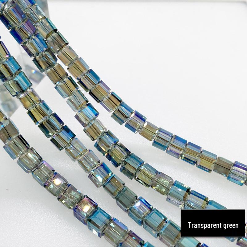 Multi-Faceted Crystal Glass Square Beads: 4/6/8mm Sugar Cubes for DIY Jewelry, Loose Beading with Holes