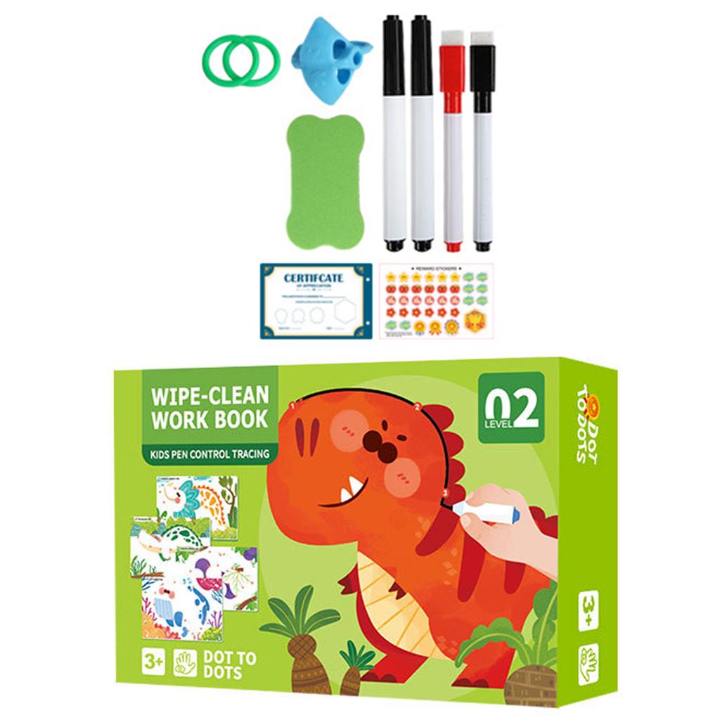 Write Wipe Activity Book Toddler Pen Control Training Book Funny Pen Guide Training Card Book for Children Early Learning