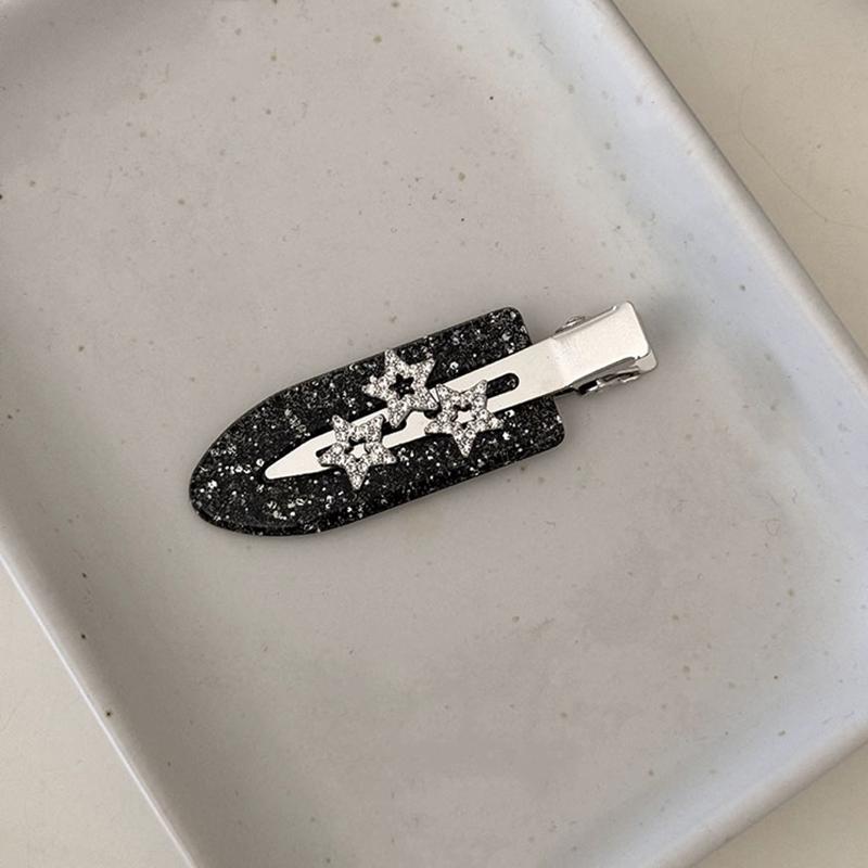 Korea Style Flash Diamond Star Barrettes Seamless Hair Clip Retro Fashion Bangs Hairpin Hair Accessories Acetic Acid Makeup