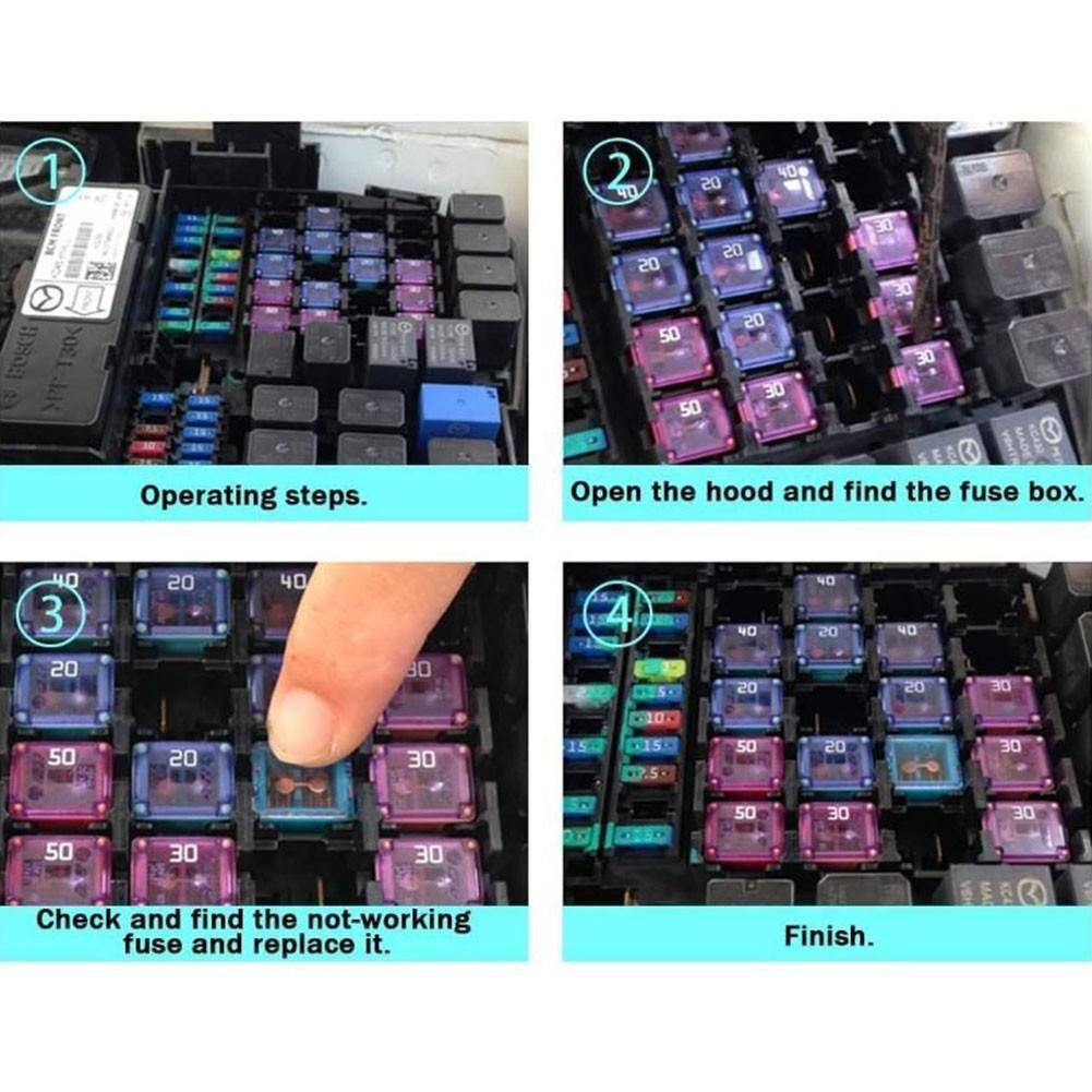 20A - 60A PAL Fuse Mini ABS Copper Long Female Fuse FMX PAL Box Fuse Kit