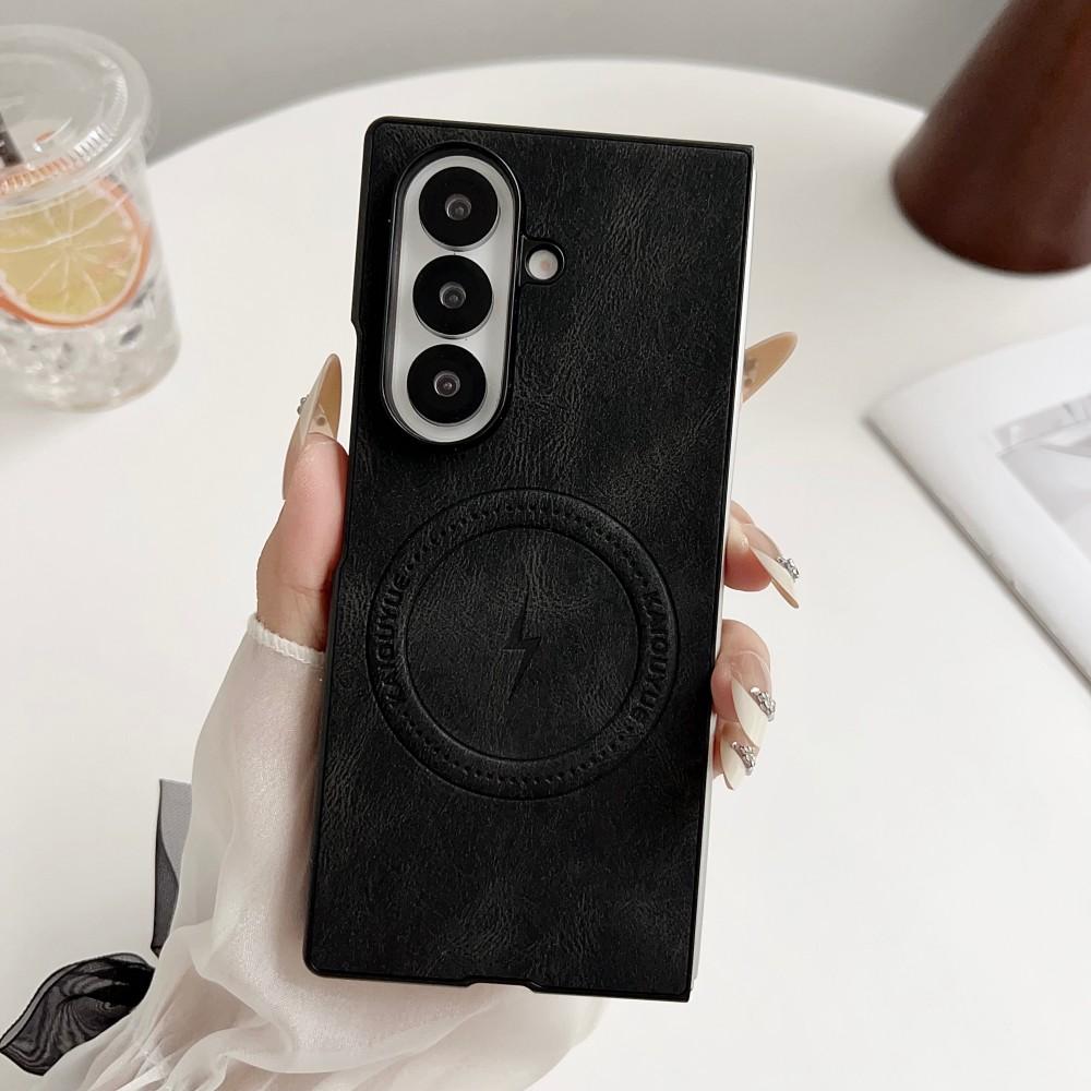 For Samsung Galaxy Z Fold 7 Case Luxury PU Leather Skin Magnetic Magsafe Protective Back Cover Case For Z Fold7 Phone Shell