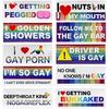 10 PCS Car Funny LGBT Stickers, Waterproof Prank Rainbow Bumper Stickers With Humor Text, Universal Colorful Gay Pride Decals For Vehicle Luggage