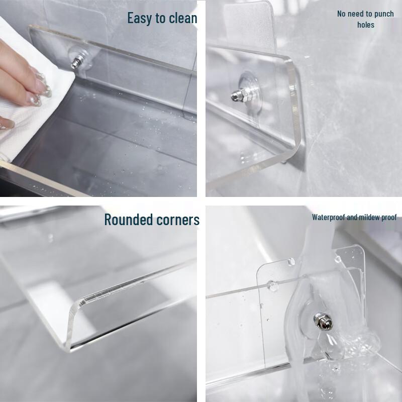 LIEI Acrylic Suction Cup Wall Shelf