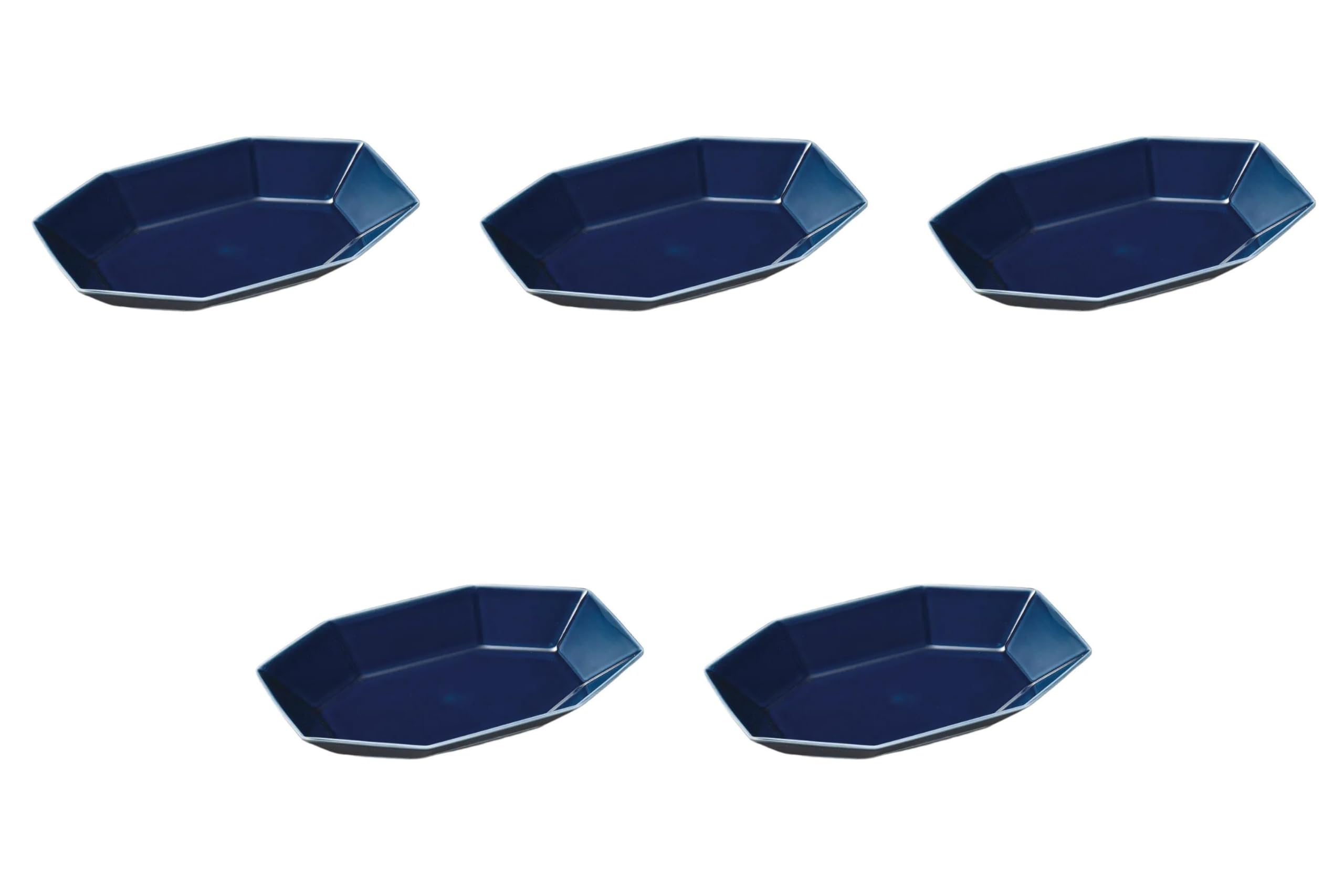 

Set of 5 Ultramarine Octagonal Plates x x Large Irregular Plates Setomonohonpo Multi-Purpose [26.4 17.5 4.5 cm]