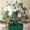 Green Velvet Table Runner Wedding Tablecloth Dinner Party Decoration Table Flag