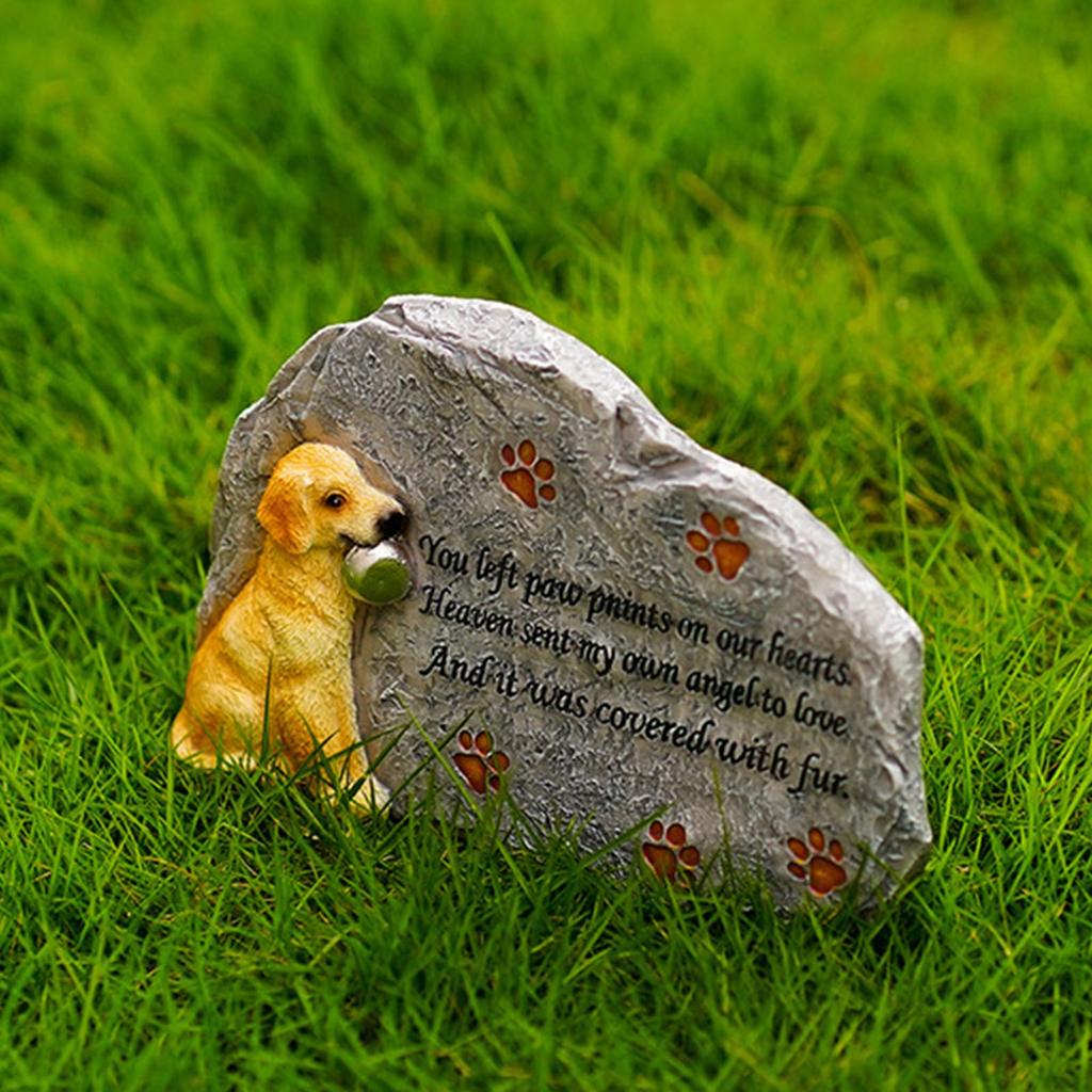 Resin Pet Memorial Grave Stone Dog Memorial Marker Plaques Cherish the Love and Connection with Your Pet