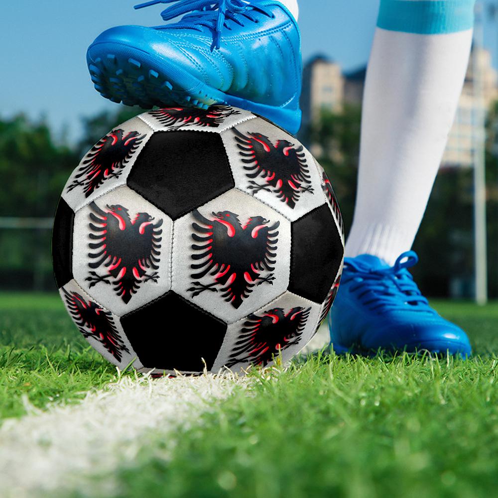 Repubblica d'Albania Pallone da Calcetto Indoor Colorato Cucito a Macchina PVC Misura 5 Pronto per Allenamento di Squadra e Competizione Resistente Alto Rimbalzo Fantastico Regalo Sportivo