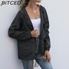 BITCED Women's Zipped Hooded Jacket Lightweight Outdoor Hiking Rainproof Jacket