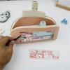 Leather Pencil Case Large Compartment Pencil Bag Water Resistant Clear Pen Pouches Pen Organizers Bag for Student Adult
