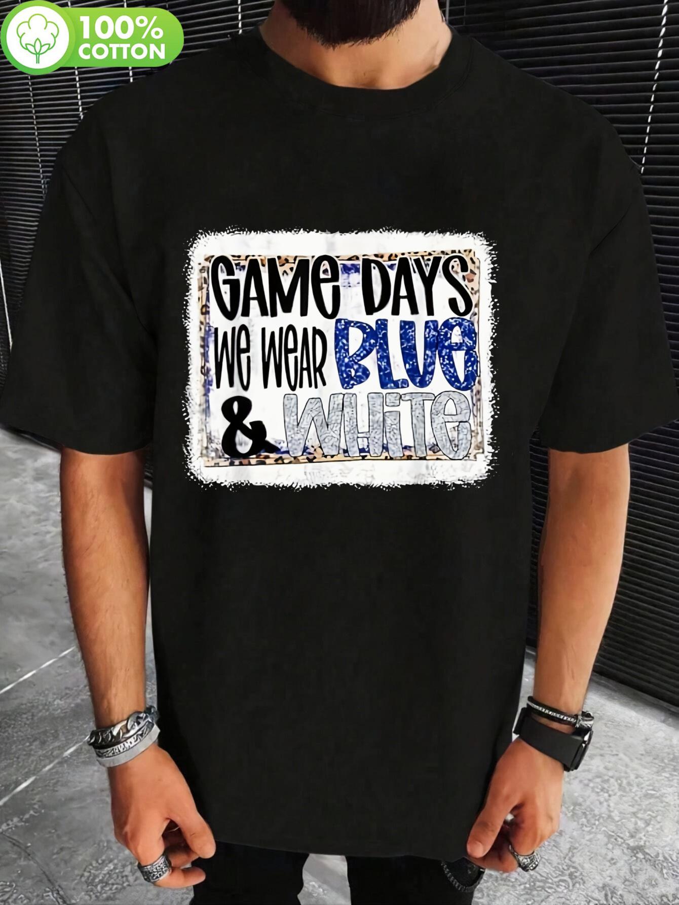Retro Streetwear Cotton Tshirt - Game Day Spirit Graphic ... S