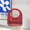 Acrylic Shiny Box Clutch Bag Minimalist Metal Look Small Square Handbag Evening Party Daily Use