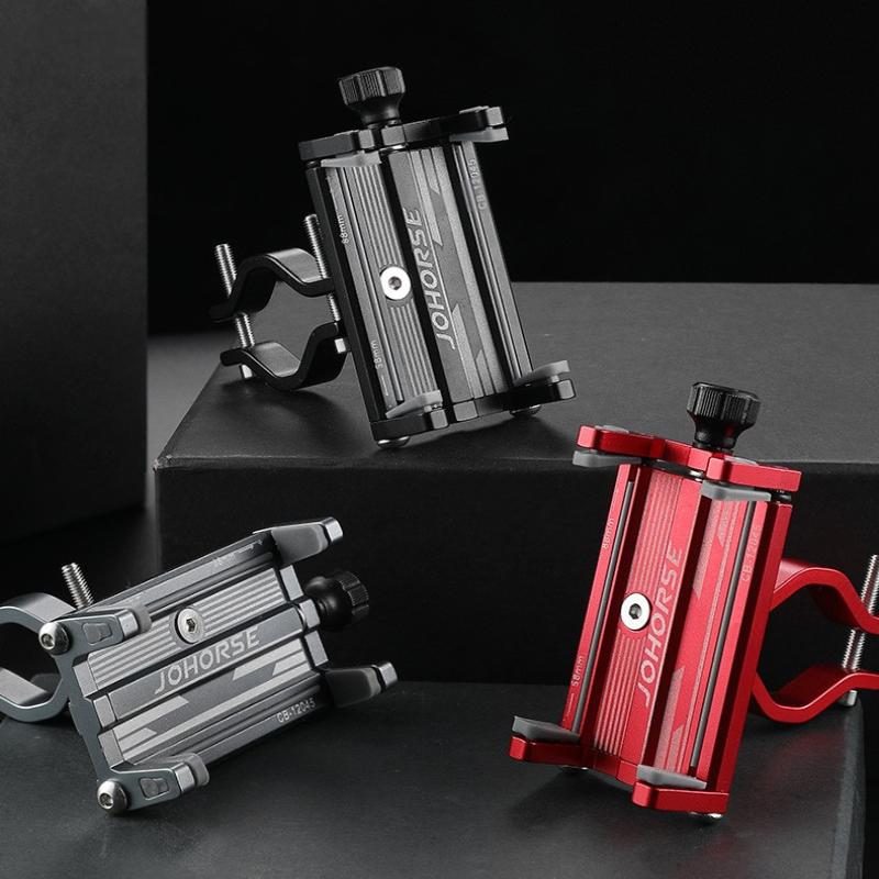 Bicycle Phone Holder Aluminum Alloy Adjustable 360 Handlebar Mount Anti Slip Stable Stand for Smartphone Cycling Road Use