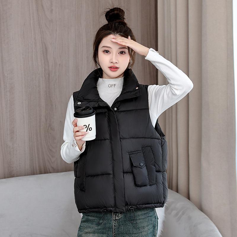 Women's Loose Sleeveless Down Cotton Padded Vest for Autumn and Winter