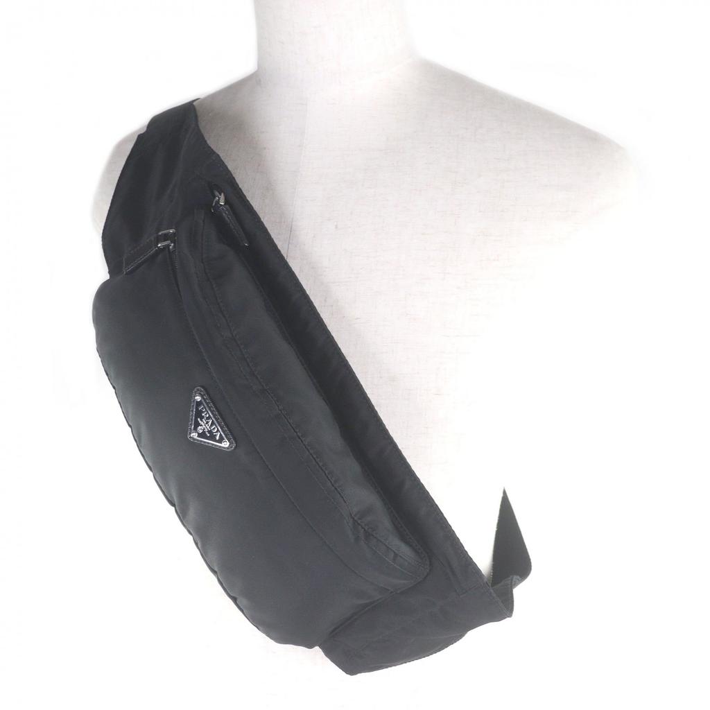 Great PRADA Sling bag Triangle Logo Triangle Plate Waist Pouch Shoulder Bag Used