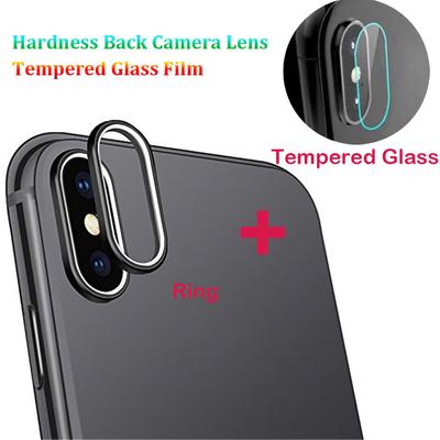 Ramidos iPhone XS Max 9H Arka Kamera Lens Halkası + Temperli Cam Filmi Koruyucu Kapak