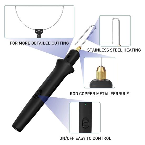 1 набір інструментів для різання пінопласту 3 в 1 Швидке нагрівання британської вилки 100-240 В 18 Вт Портативний електричний різак для пінополістиролу своїми руками Приладдя для майстерні