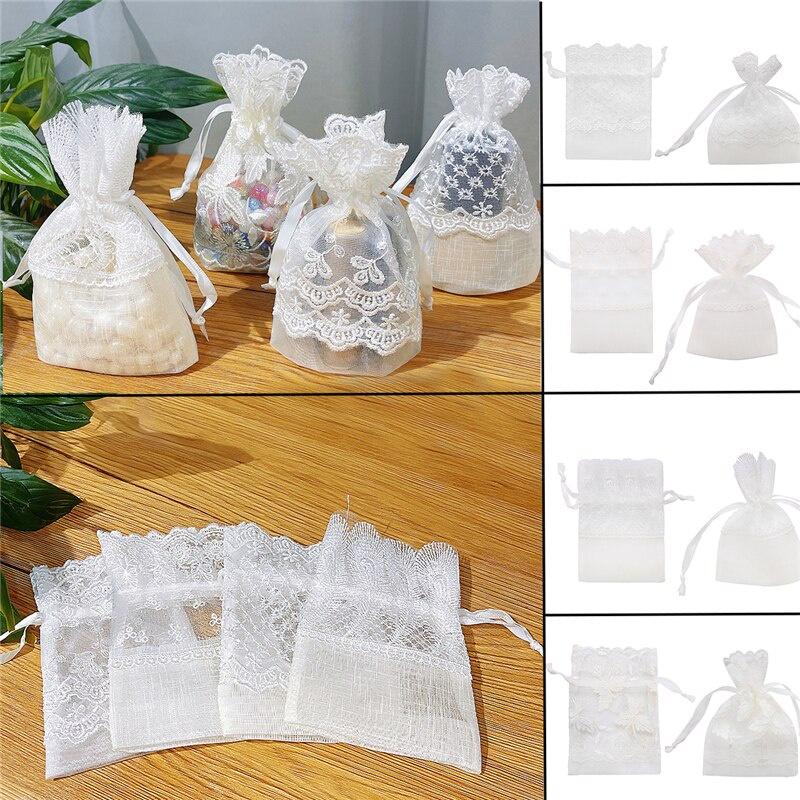 1 Stück/Beutel 10x14cm Exquisiter Verpackungsbeutel Modische Bestickte Kordelzugtaschen Spitze Große Blumen Tasche Geschenktasche Schmuckverpackung Hochzeitsgeschenk Verpackung