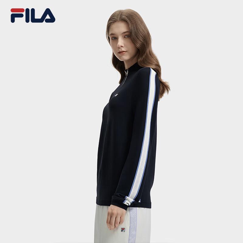 FILA Women's Casual Half-Placket Knitted Sweater
