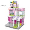City Mini Shop Supermarket Street View Model Building Blocks Hamburger Restaurant Retail Store Bricks Architecture Friend Girl