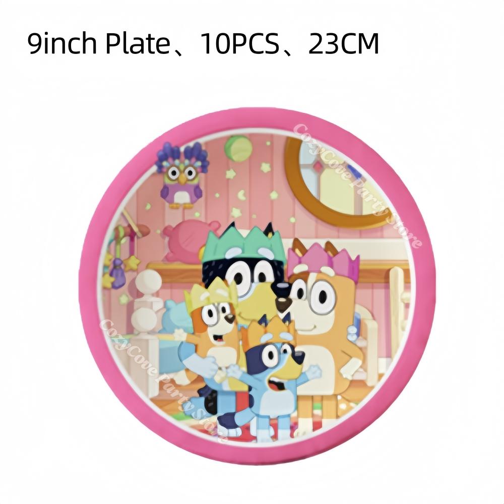 Pink Bluey Birthday Party Decoration Set Bingo Puppy Cup Plate Napkins Balloons For Kids Favors Gifts Photo Booth Baby Shower