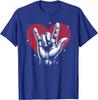 I Love You Hand Sign Rock Gesture Heart Graphic Print Short Sleeve T-Shirt Casual Daily Cotton Tee