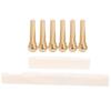 String Stud Kit Ox Bone Guitar Nut and Saddle Strings Tension Adjustment Tool Accessories(Copper String Stud Ox Bone