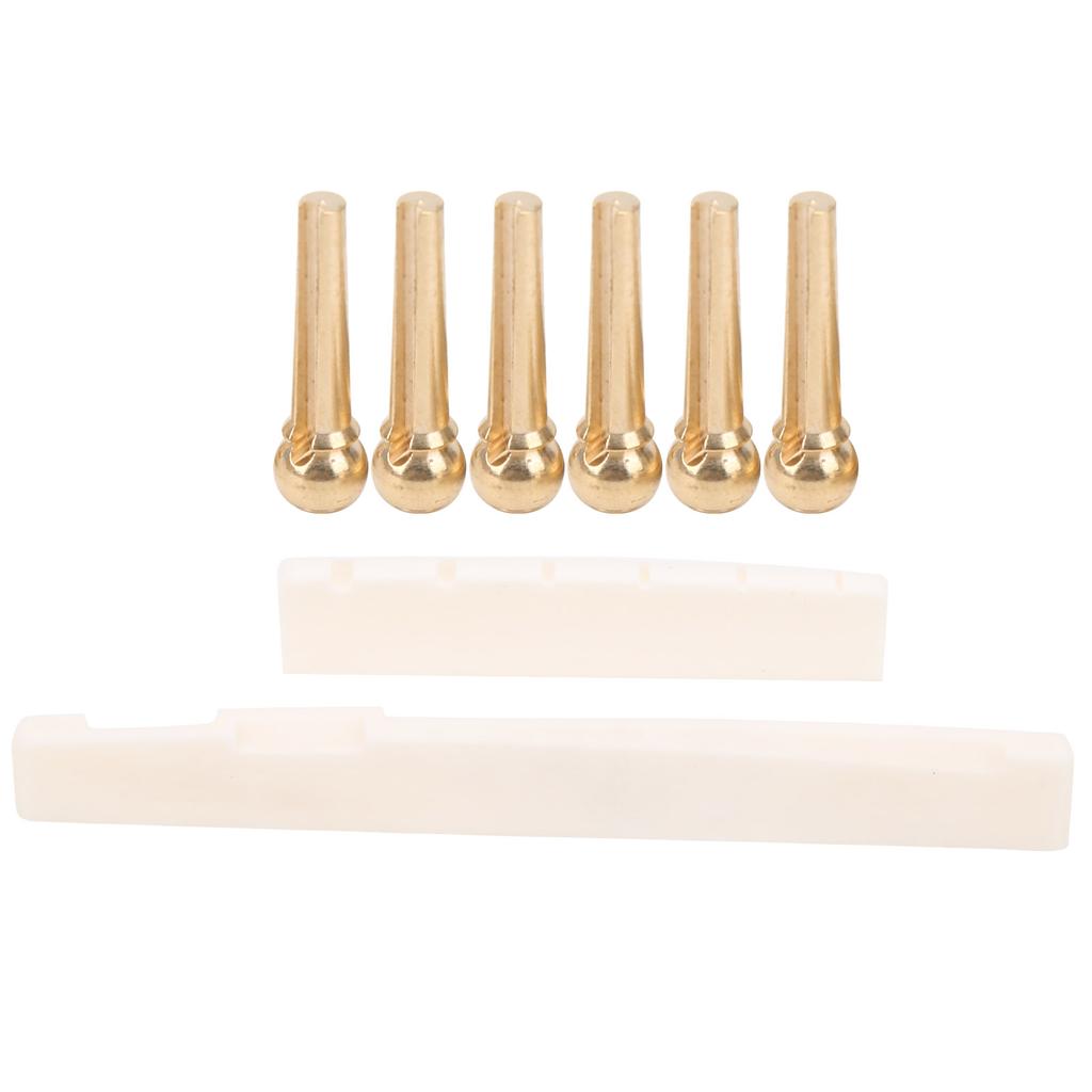 String Stud Kit Ox Bone Guitar Nut and Saddle Strings Tension Adjustment Tool Accessories(Copper String Stud Ox Bone