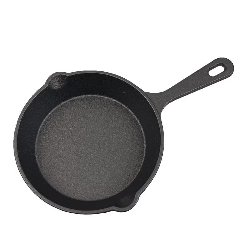 Zhi Shi 14cm Cast Iron Frying Pan with Iron Handle and Lid