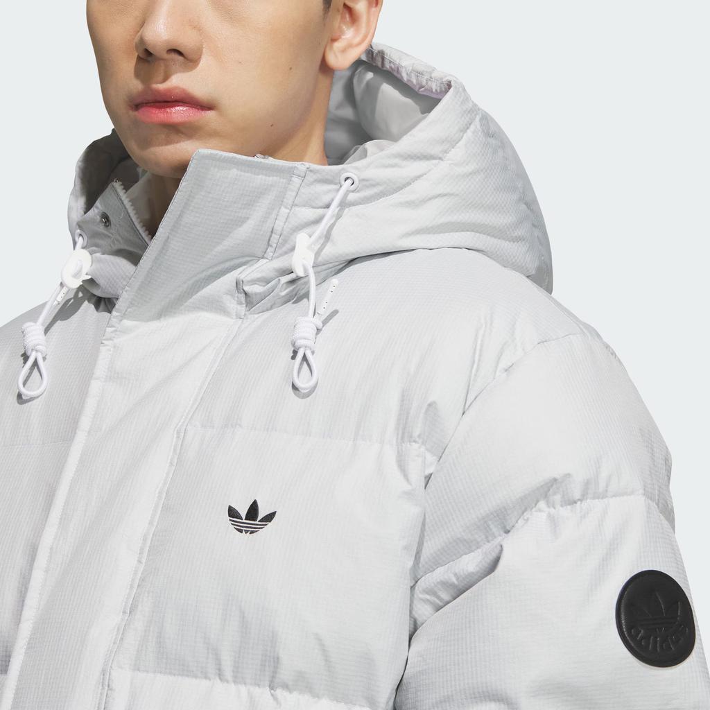 Adidas Originals FW25 Long Down Jacket Three Stripes Duck Down Warm Loose Fit Hooded Long Down Coat Unisex Outerwear KC2566