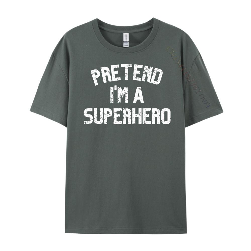 Pretend I M A Superhero Lazy Halloween Costume Party Shirts Graphic Tee Halloween Man Tops Tees Illustration