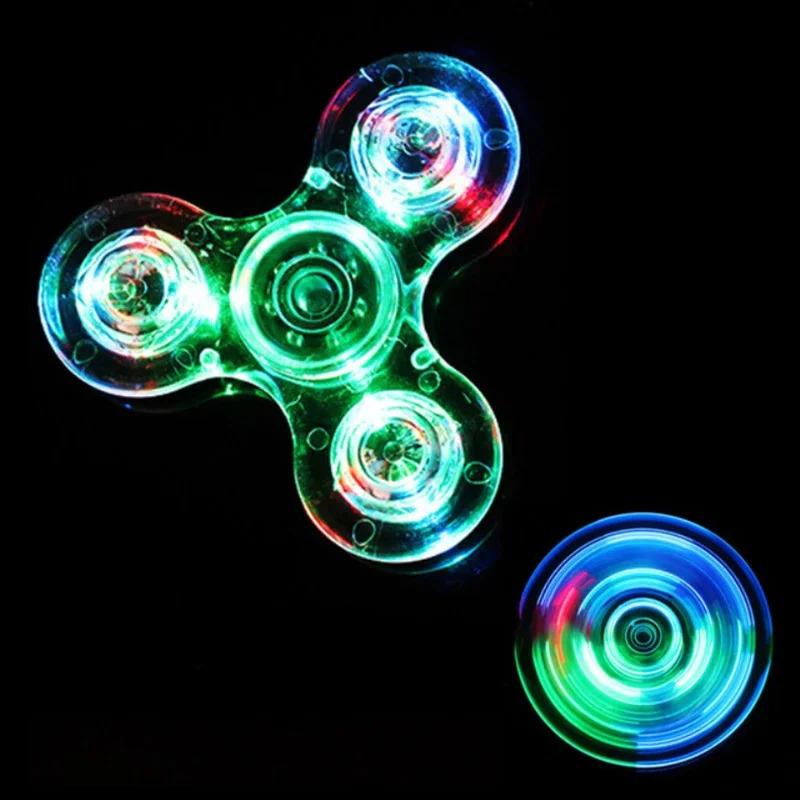 Świecący LED w Ciemności Fidget Spinner Podświetlany Ręczny Spinner z Hipnotyzującymi Efektami Fajny Gadżet EDC do Łagodzenia Stresu Koncentracja