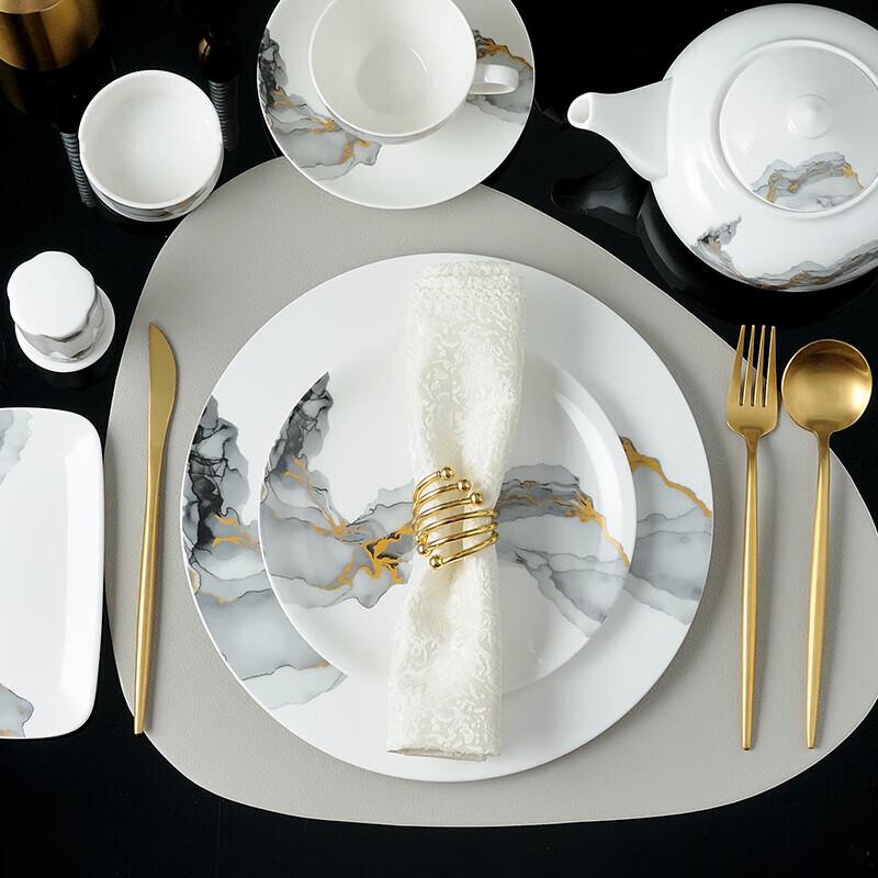 Luxury Minimalist 4-Piece Bone China Dinner Set