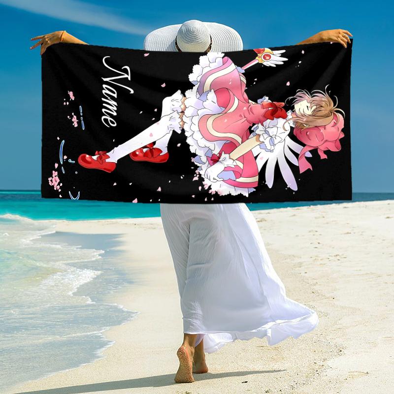 Personalized "Angel Pink Flight" Beach Towel Microfiber Beach Towel Thin Absorbent for Beach Swimming Yoga Bath Sports. 0910325