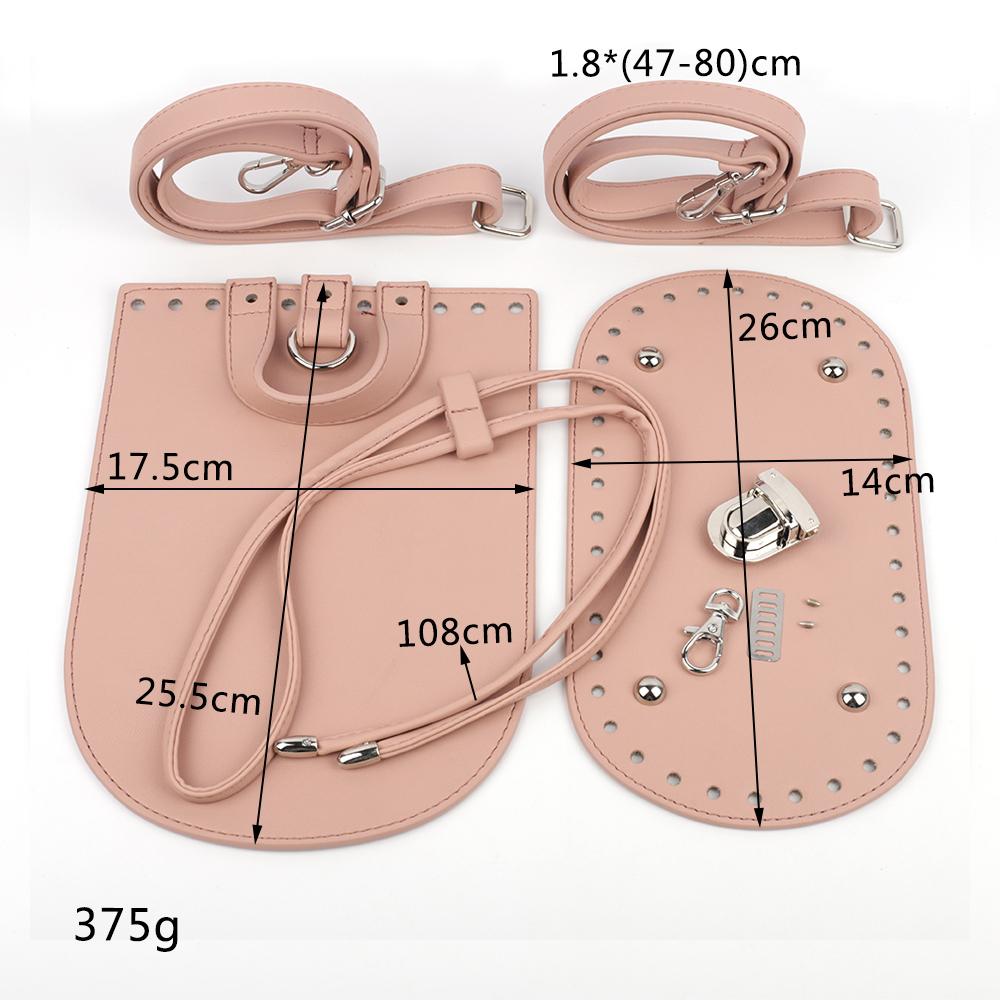 Handmade DIY Leather Bag Bottom Handbag Woven Set Shoulder Strap Crossbody Handle Crochet Bags Knitting Hardware Accessories