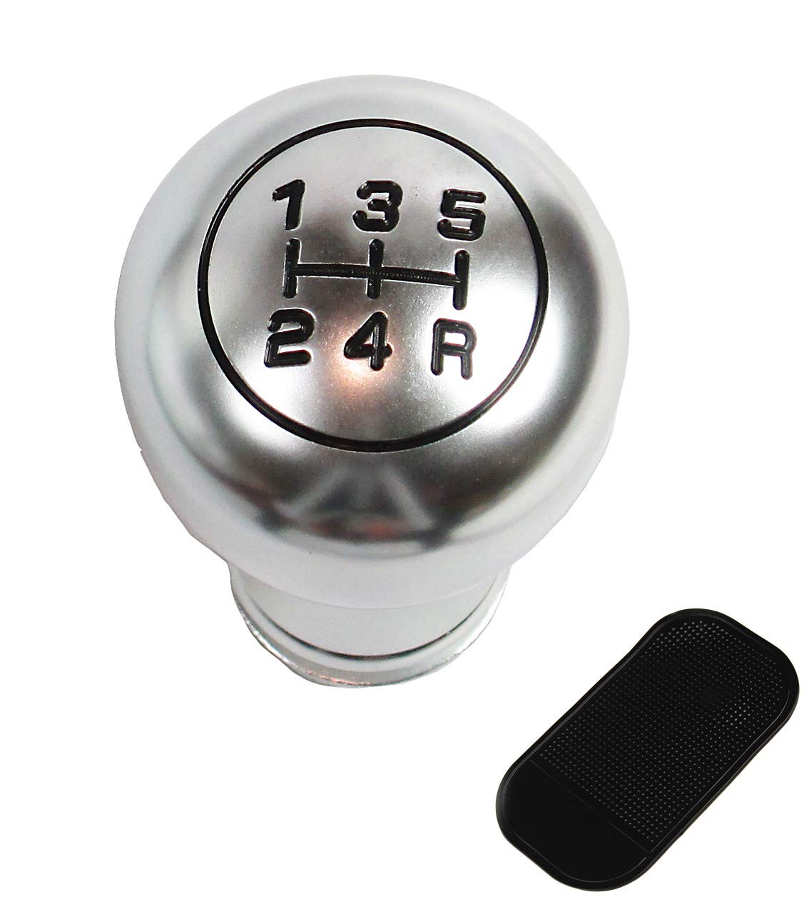 

R-Style Aluminum Engraved Universal Shift Knob 5MT Model with Floor Mat, sliver серебряный
