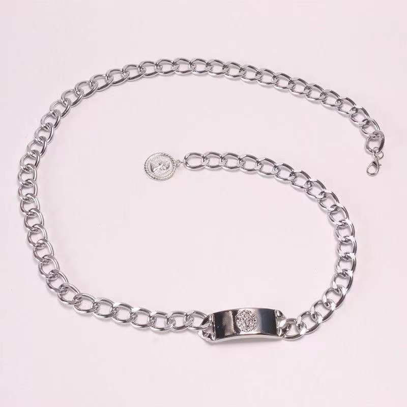 European and American Retro Geometric Tassel Beauty Portrait Body Chain Female Personality Punk Metal Pendant Waist Chain
