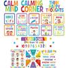 Calm Down Corner Bulletin Board Set for Classroom Decoration Feelings Chart Mental Health Feeling Management Poster for Kindergarten Emotions Poster