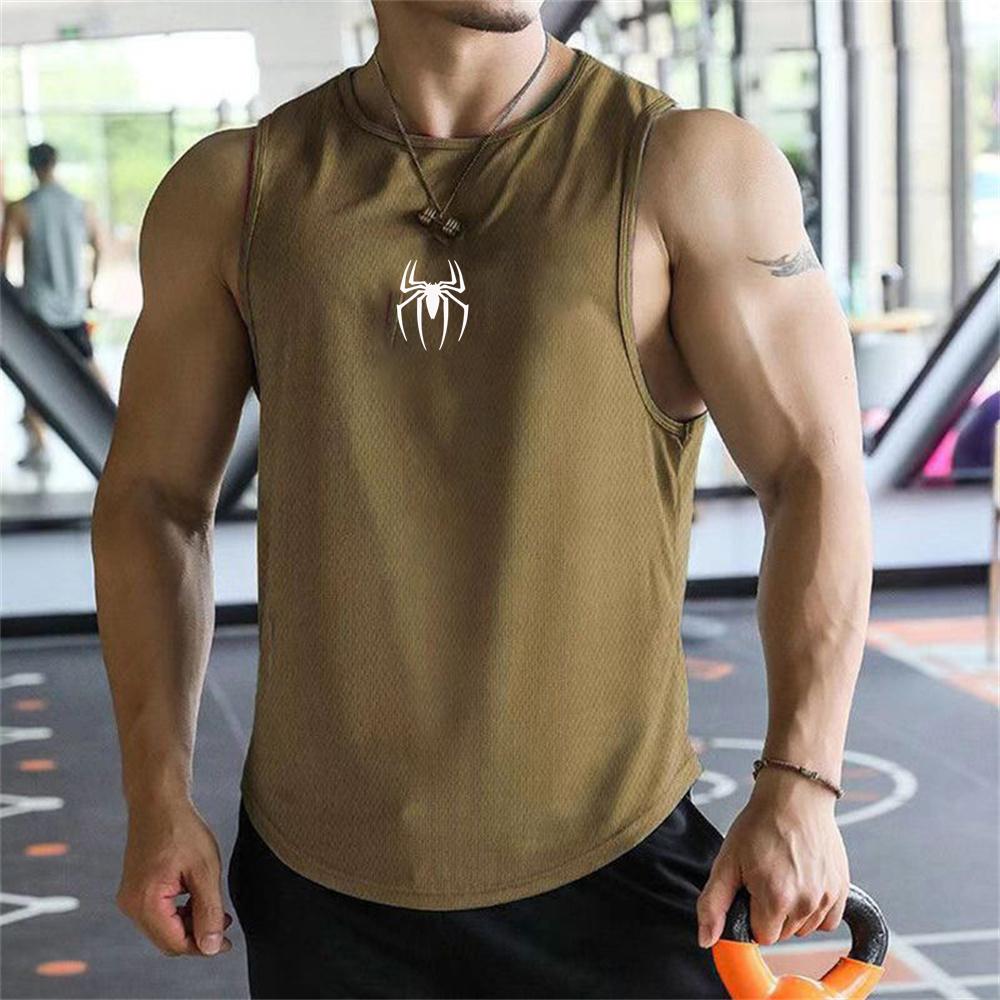 Mens Bodybuilding Sleeveless Casual Hip Hop T-shirts Summer Cool Breathable Cotton Gym Fitness Muscle Tank Tops