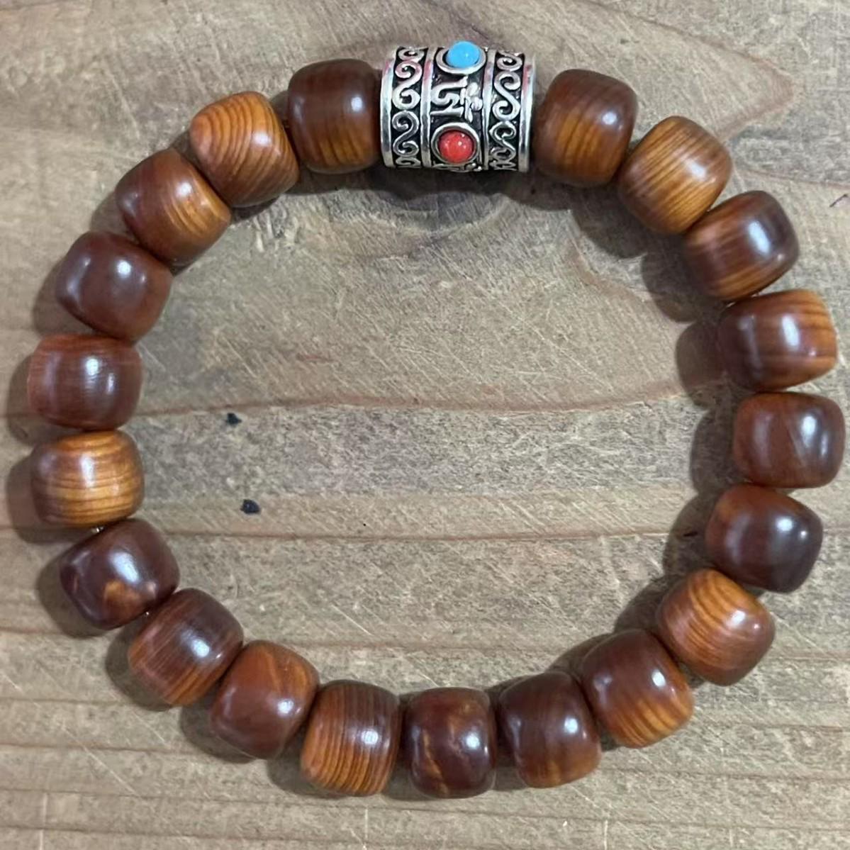 Yiming Xianyuan Taihang Cliff Cypress Beaded Unisex Bracelet - Wénwán Style Prayer Accessory