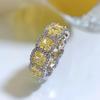 Lulu Tong Radiant Cut Simulated Diamond Ring in S925 Sterling Silver